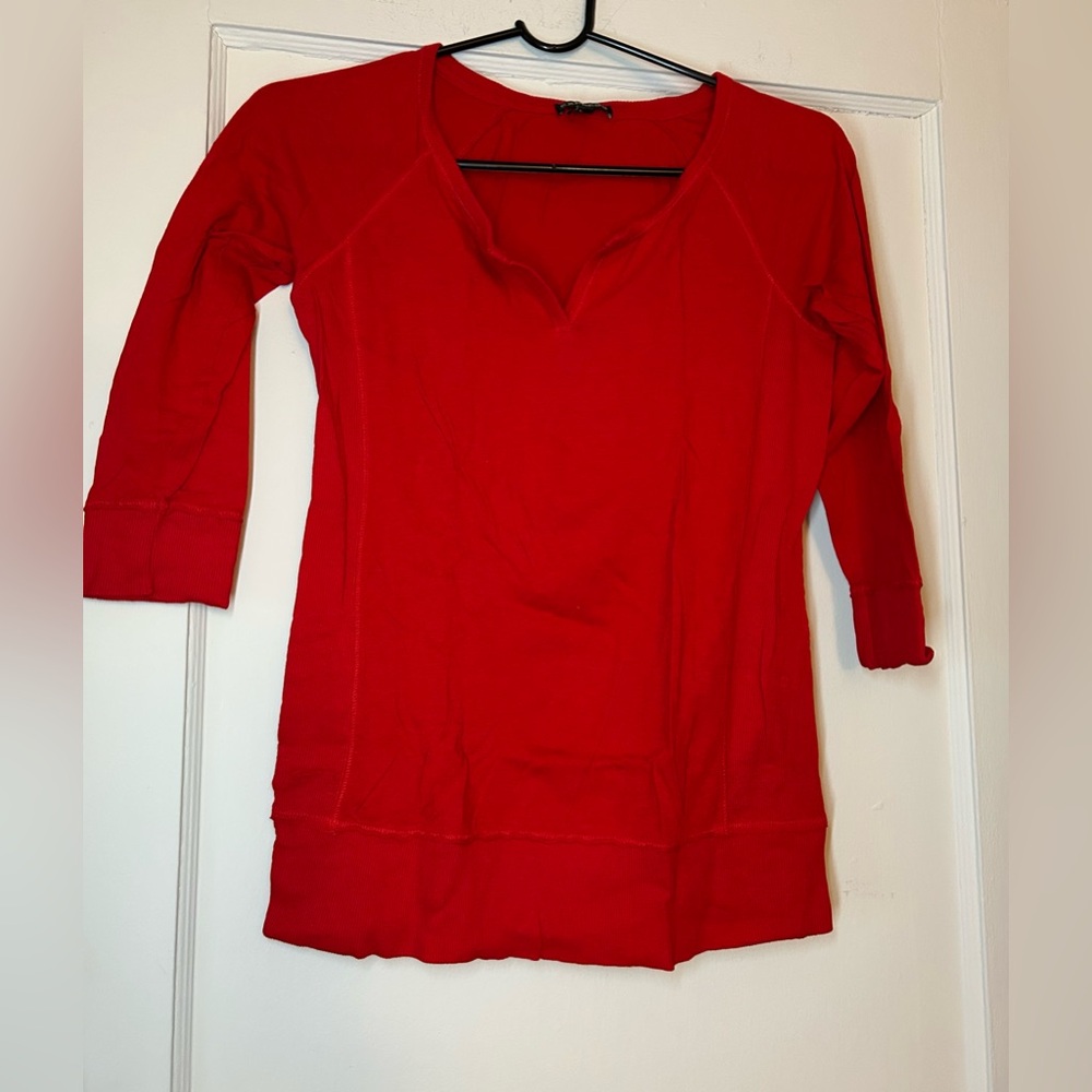 Women’s Express Red Shirt 3/4 Sleeve Size Small